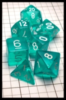 Dice : Dice - Dice Sets - Wiz Dice Teal Transparent with White - eBay Dec 2016